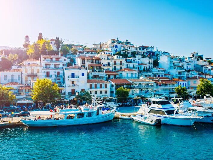 Bay on Skiathos from above